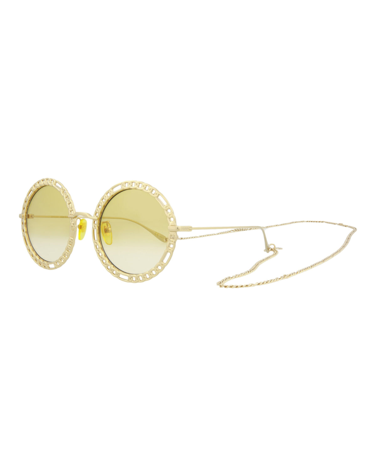 Gucci Womens Round/Oval Gold Gold Yellow Fashion Designer Eyewear