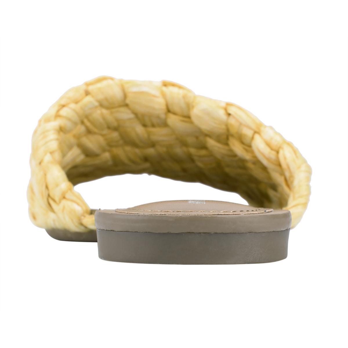 Moral Womens Faux Leather Woven Slide Sandals