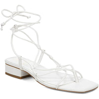 Daffy Womens Strappy Gladiator Strappy Sandals White Nappa