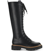 Aylssaa  Womens Faux Leather Tall Combat & Lace-up Boots