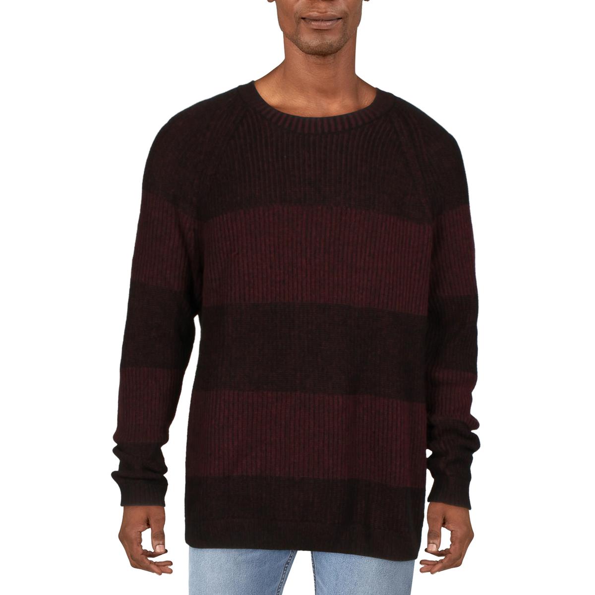 Mens Ribbed Pullover Crewneck Sweater