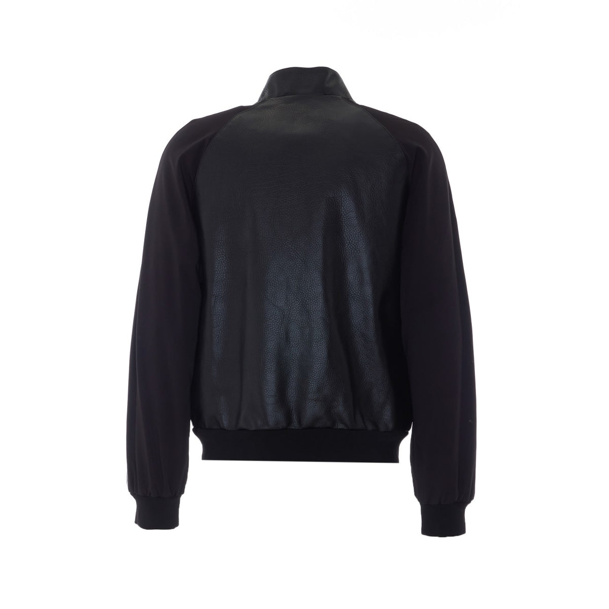 Gucci Men Grany Leather With Web Bomber Jacket