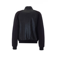 Gucci Men Grany Leather With Web Bomber Jacket
