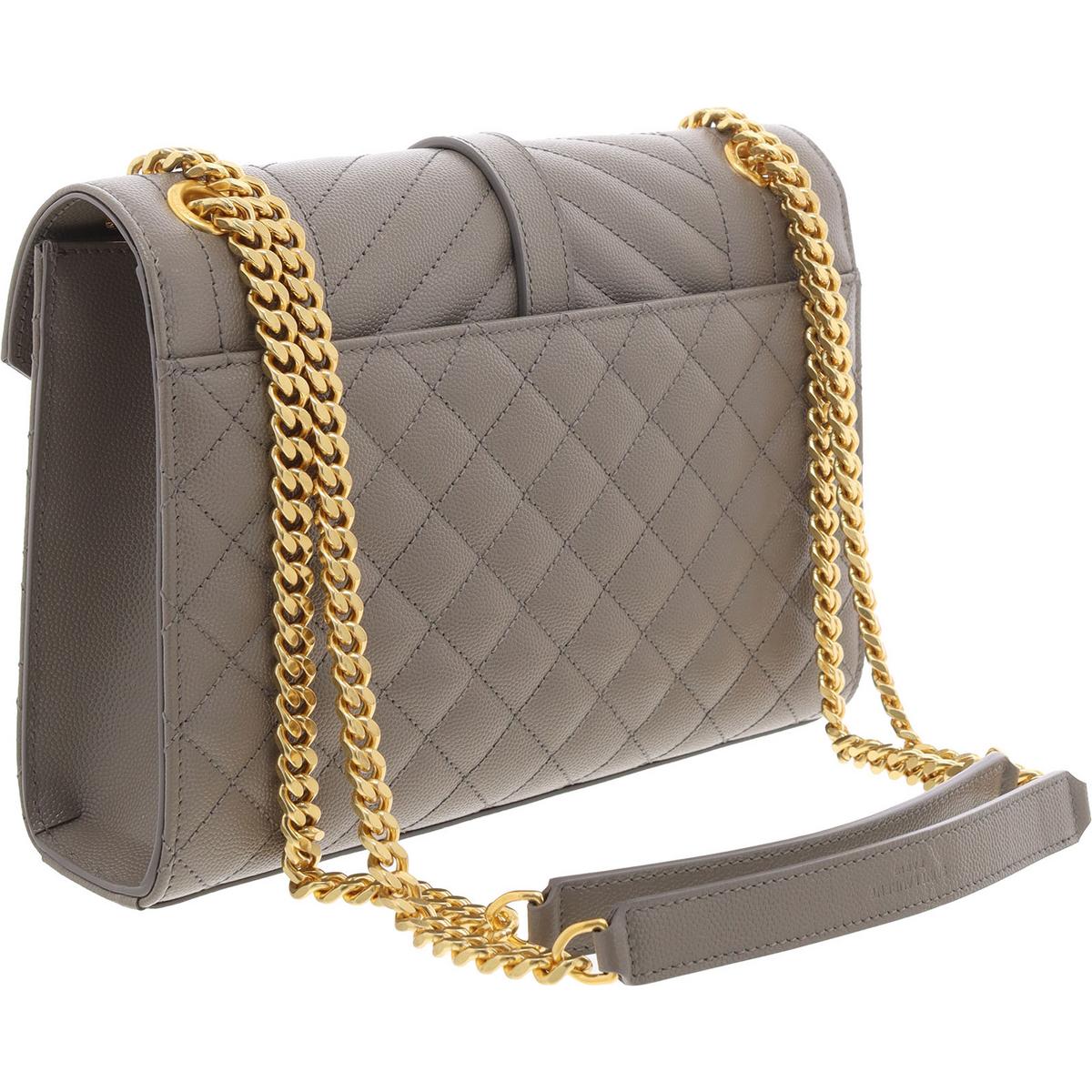 Womens Quilted Leather Shoulder Handbag