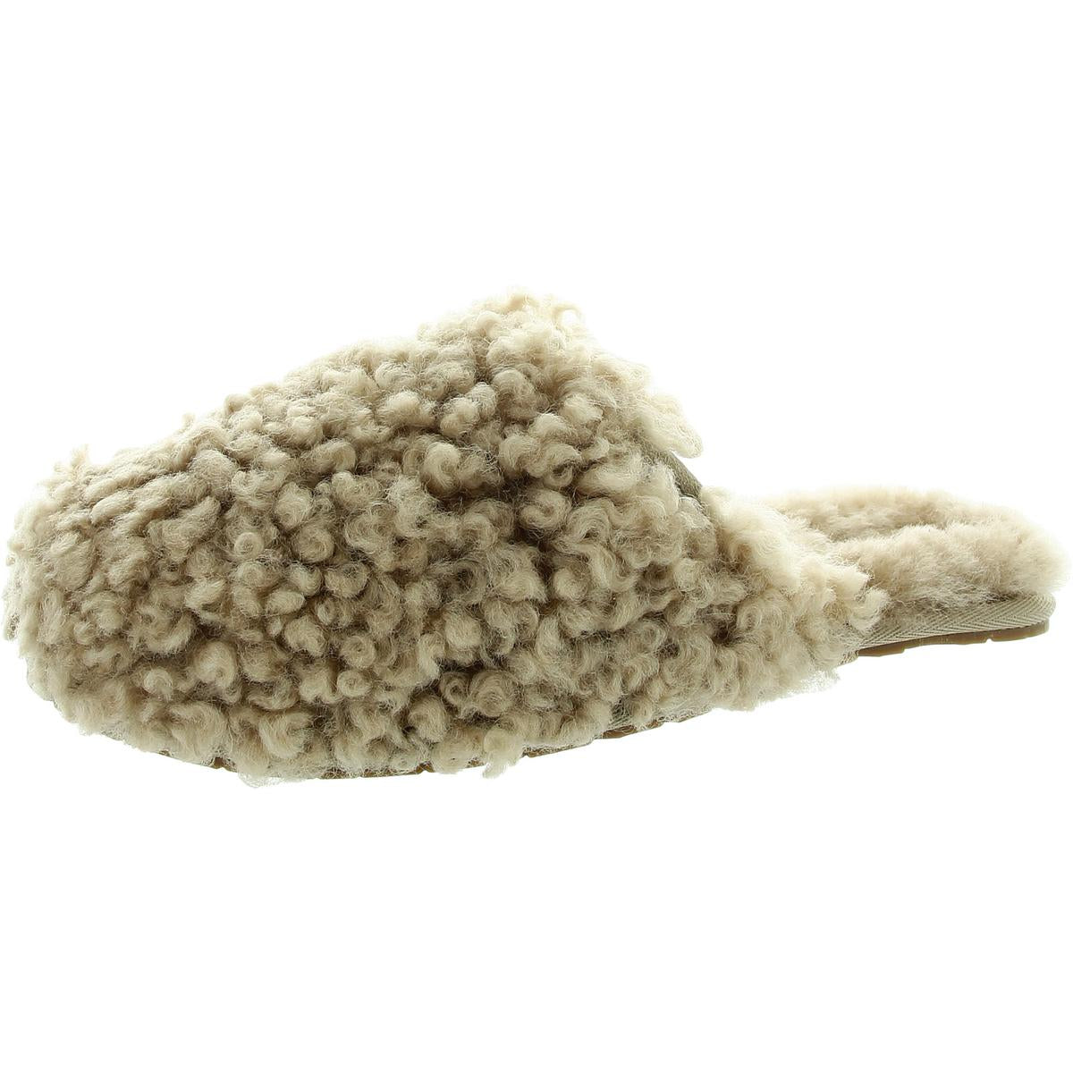 Maxi Curly Womens Textured Shearling Slide Slippers