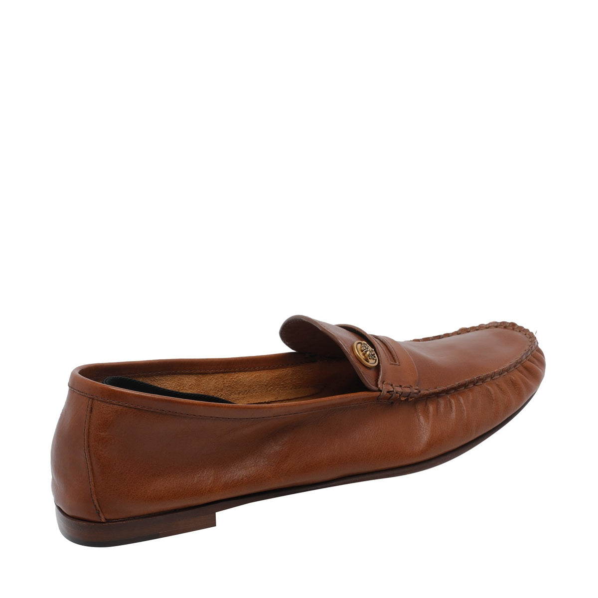 Versace Men Guanto Leather Loafers