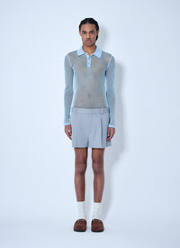 Gucci Men Embossed Technical Mesh Polo Top