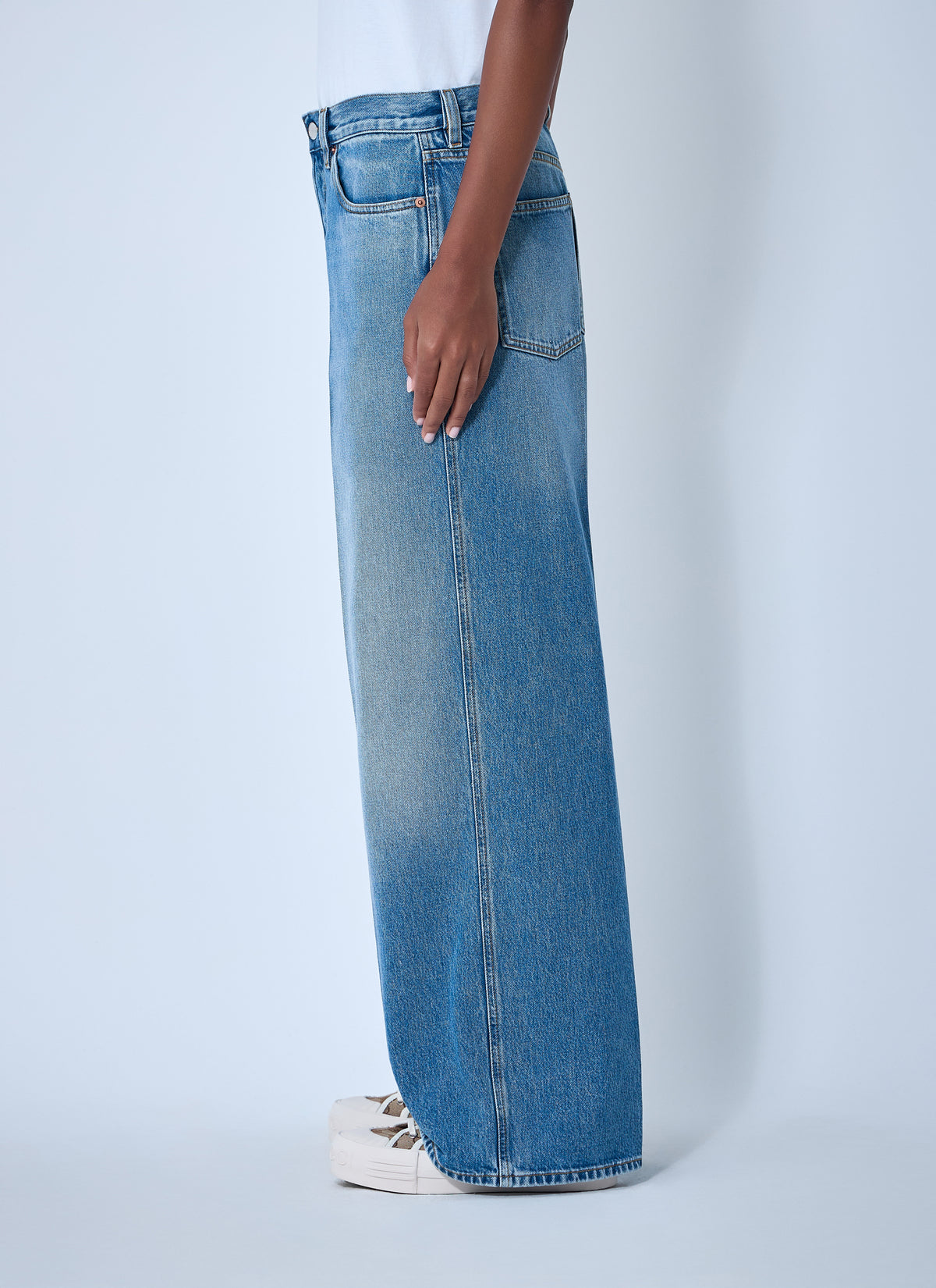 Gucci Gucci Women Wide-Leg Five-Pocket Jeans