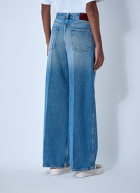 Gucci Gucci Women Wide-Leg Five-Pocket Jeans