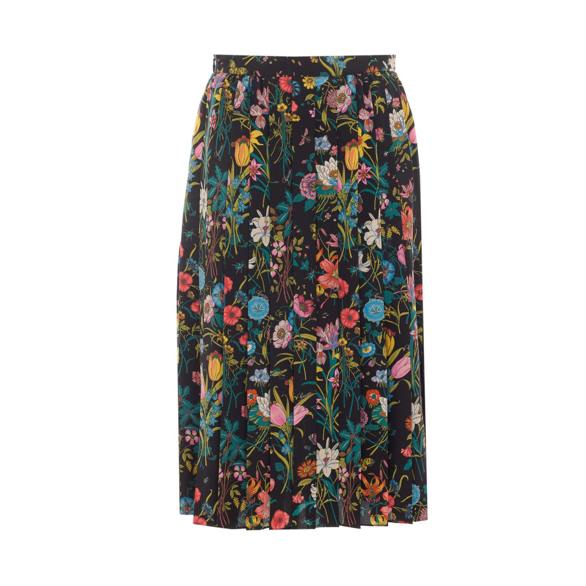 Gucci Women Gucci Flora Allover Printed Silk Midi Skirt