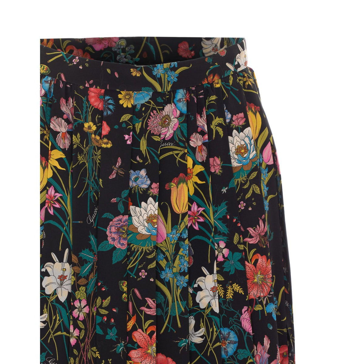 Gucci Women Gucci Flora Allover Printed Silk Midi Skirt