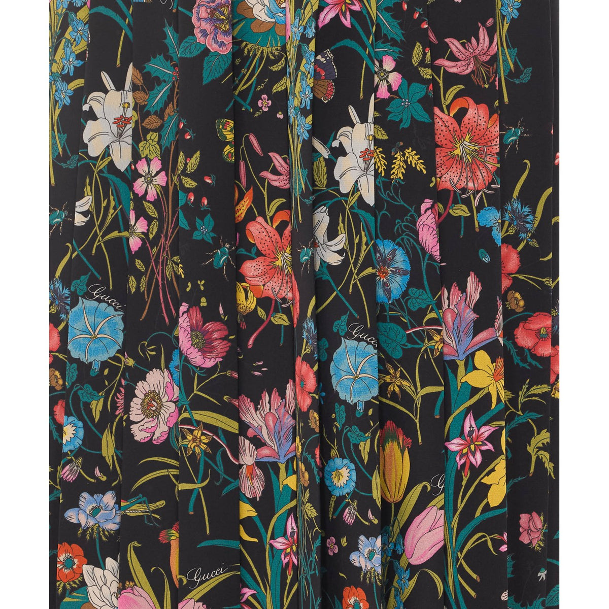Gucci Women Gucci Flora Allover Printed Silk Midi Skirt