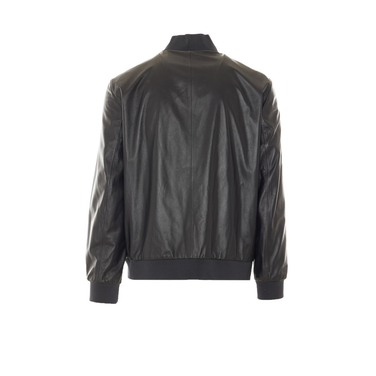 Gucci Men Gucci Logo Leather Bomber