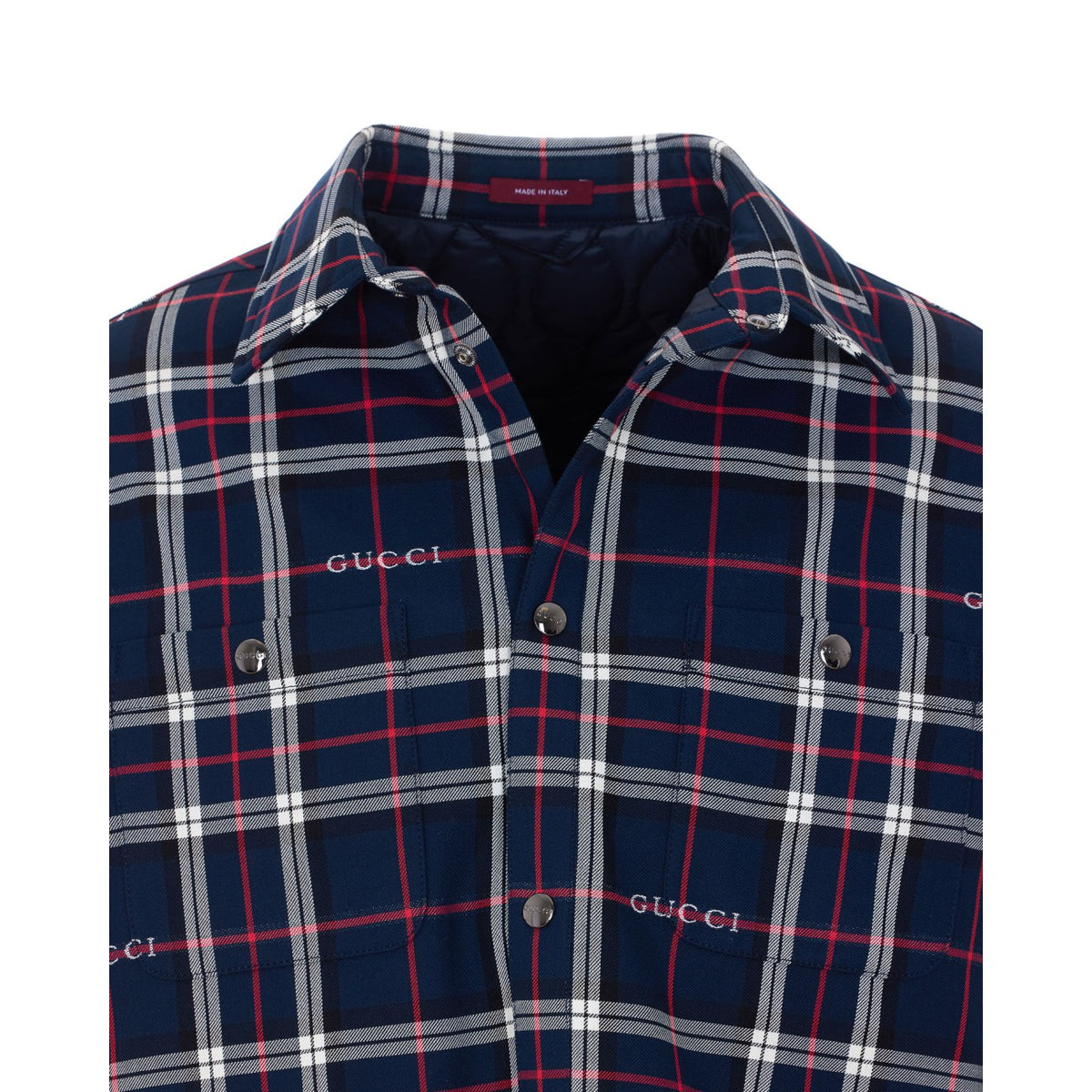 Gucci Gucci Men Gucci Logo Tartan Padded Jacket