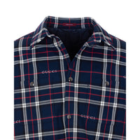 Gucci Gucci Men Gucci Logo Tartan Padded Jacket