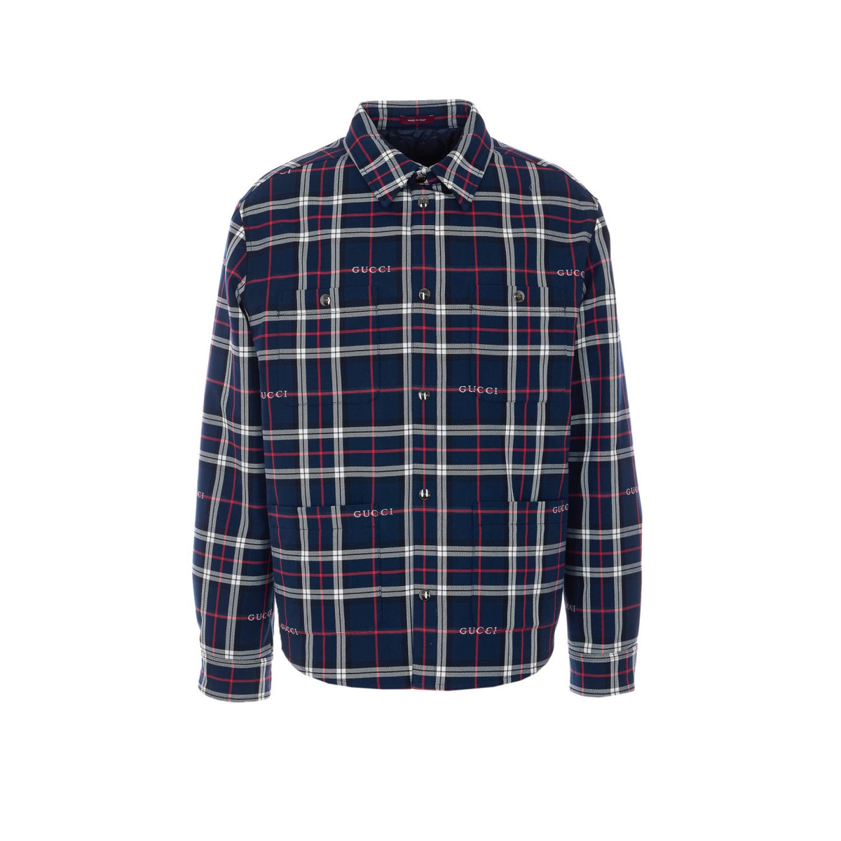 Gucci Gucci Men Gucci Logo Tartan Padded Jacket