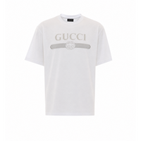 Gucci Men Gucci Web Logo With Gg Print T-Shirt