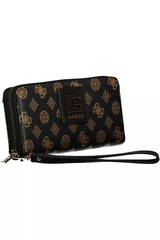Guess Jeans Chic Brown Polyethylene Multi-Compartment Women's Wallet