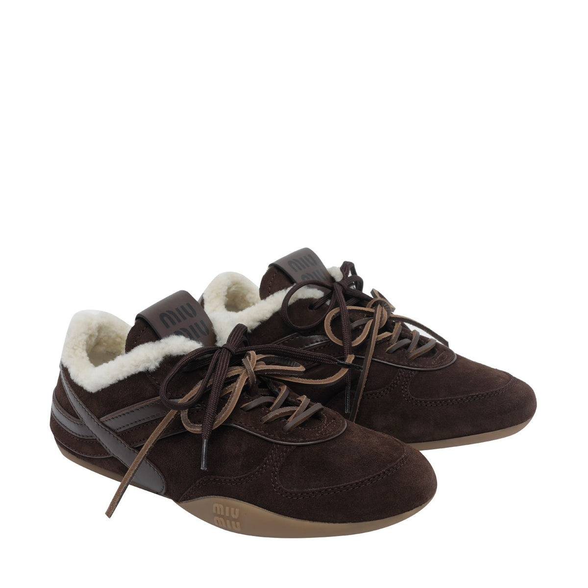 Miu Miu Miu Miu Women Gymnasium Suede And Shearling Sneakers