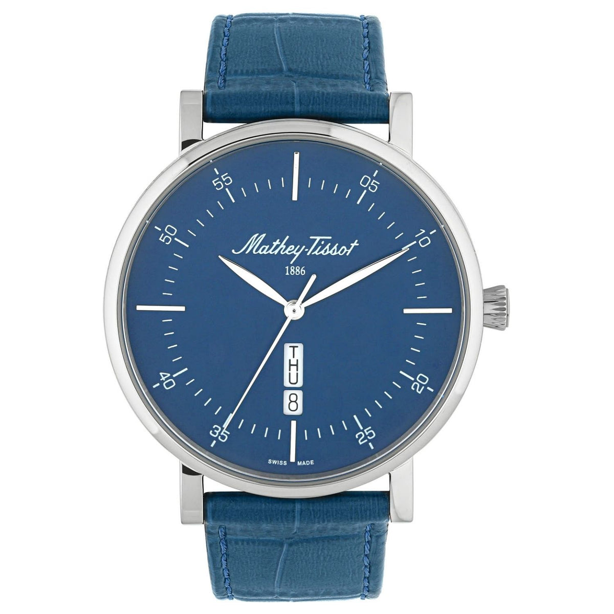 Mathey-Tissot Mathey-Tissot Men's Monsoon Day-date Blue Dial Watch - H7918ALBU