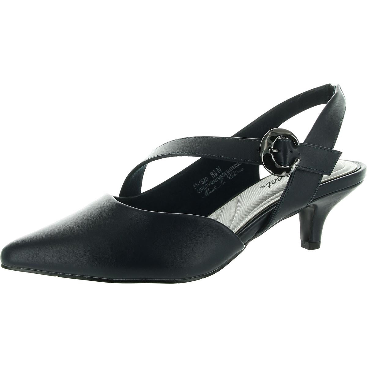 Sarita Womens Padded Insole Faux Leather Slingback Heels
