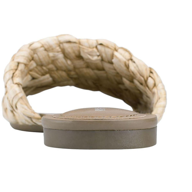Moral Womens Faux Leather Woven Slide Sandals
