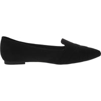 Womens Faux Suede Slip On Ballet Flats