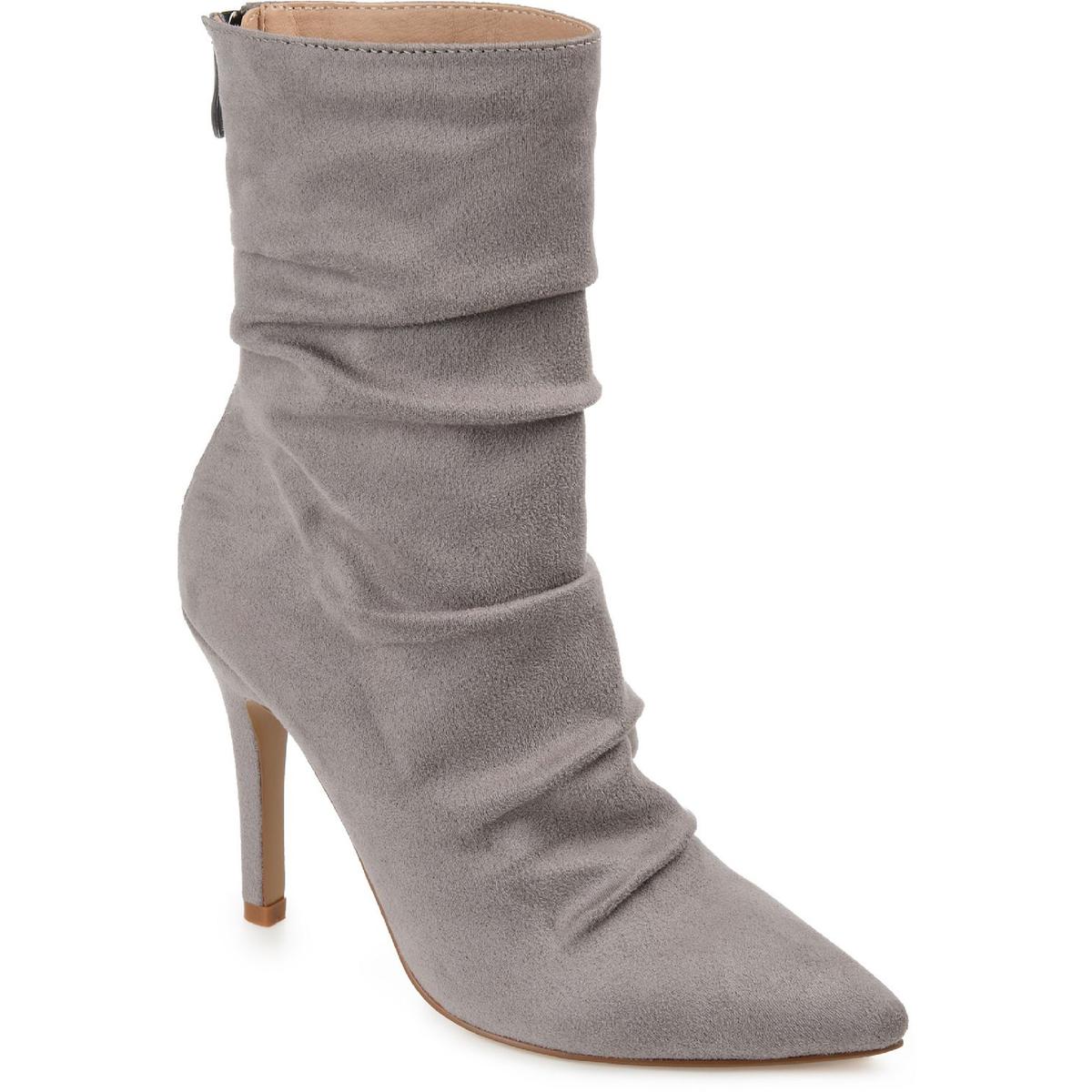 Markie Womens Dressy Stiletto Mid-Calf Boots Gray