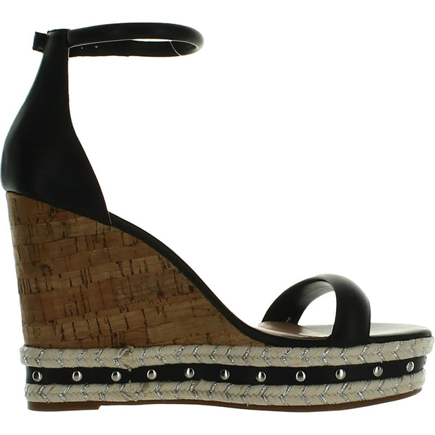 Narida Womens Faux Leather Platform Espadrilles