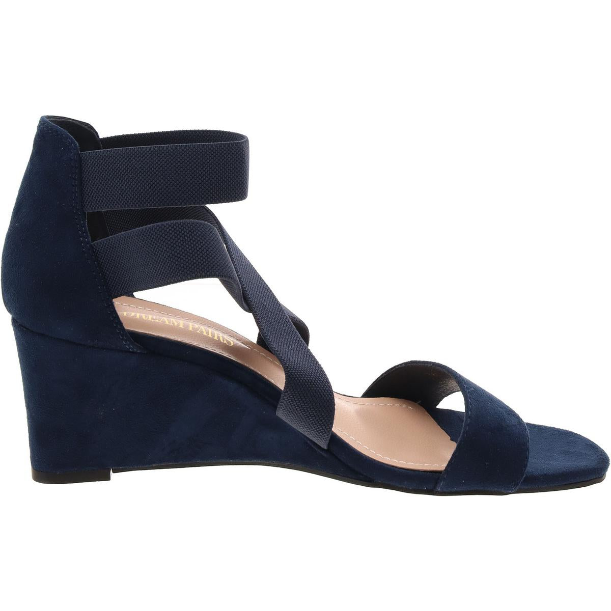 Womens Faux Suede Strappy Wedge Sandals