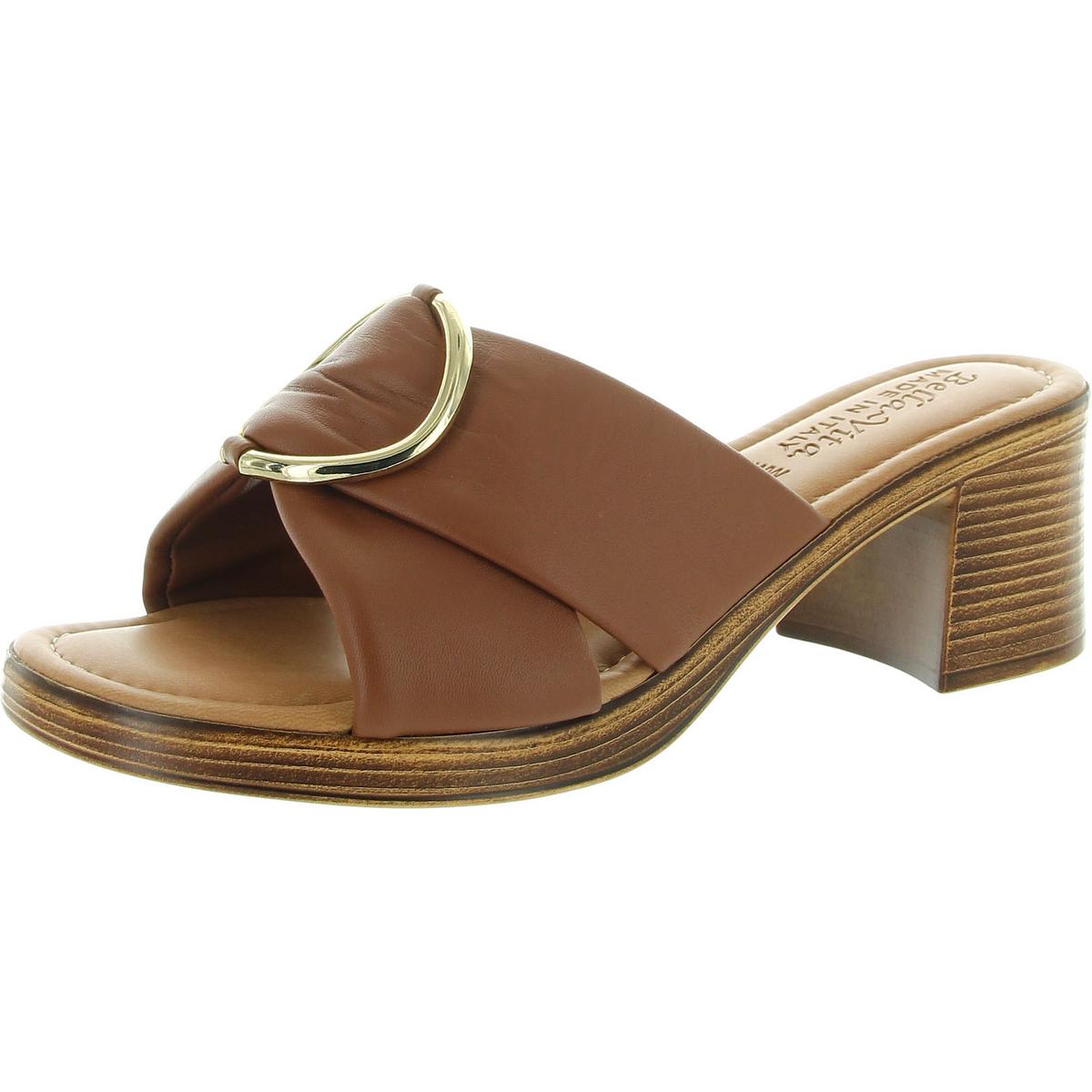 Chi-Ital Womens Embellished Leather Slide Sandals