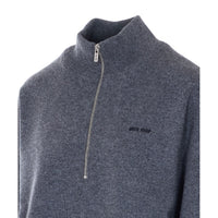 Miu Miu Miu Miu Women Half Zip Logo Sweater