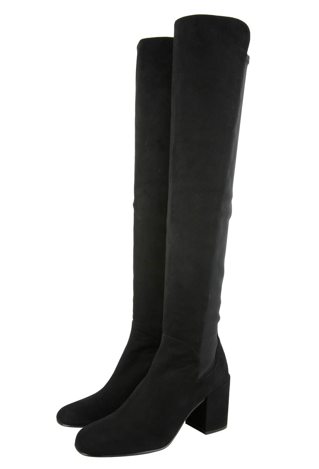 Stuart Weitzman Stuart Weitzman Women's Halftime Stretch-Crepe Black Suede Over-The-Knee Boot