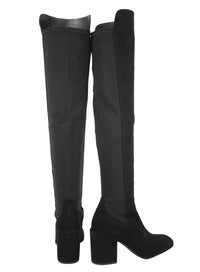 Stuart Weitzman Stuart Weitzman Women's Halftime Stretch-Crepe Black Suede Over-The-Knee Boot