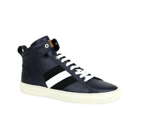 Bally Bally Men's Dark Blue Calf Leather Hi-top Sneaker With Black White Hedern-129 (Size: 8 D)