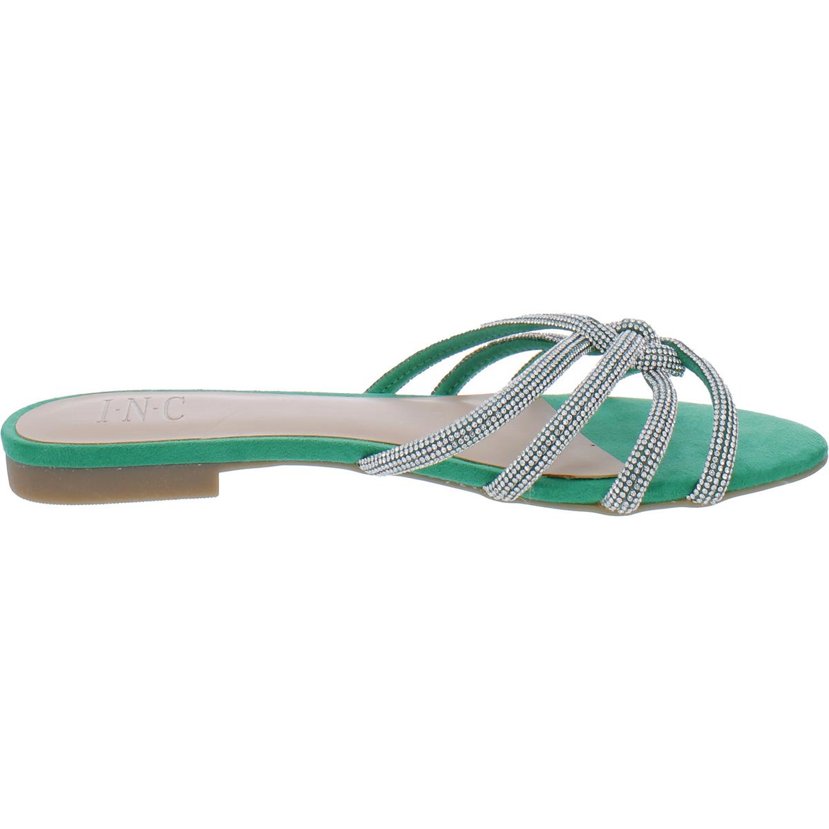Ariah Womens Rhinestones Flat Slides