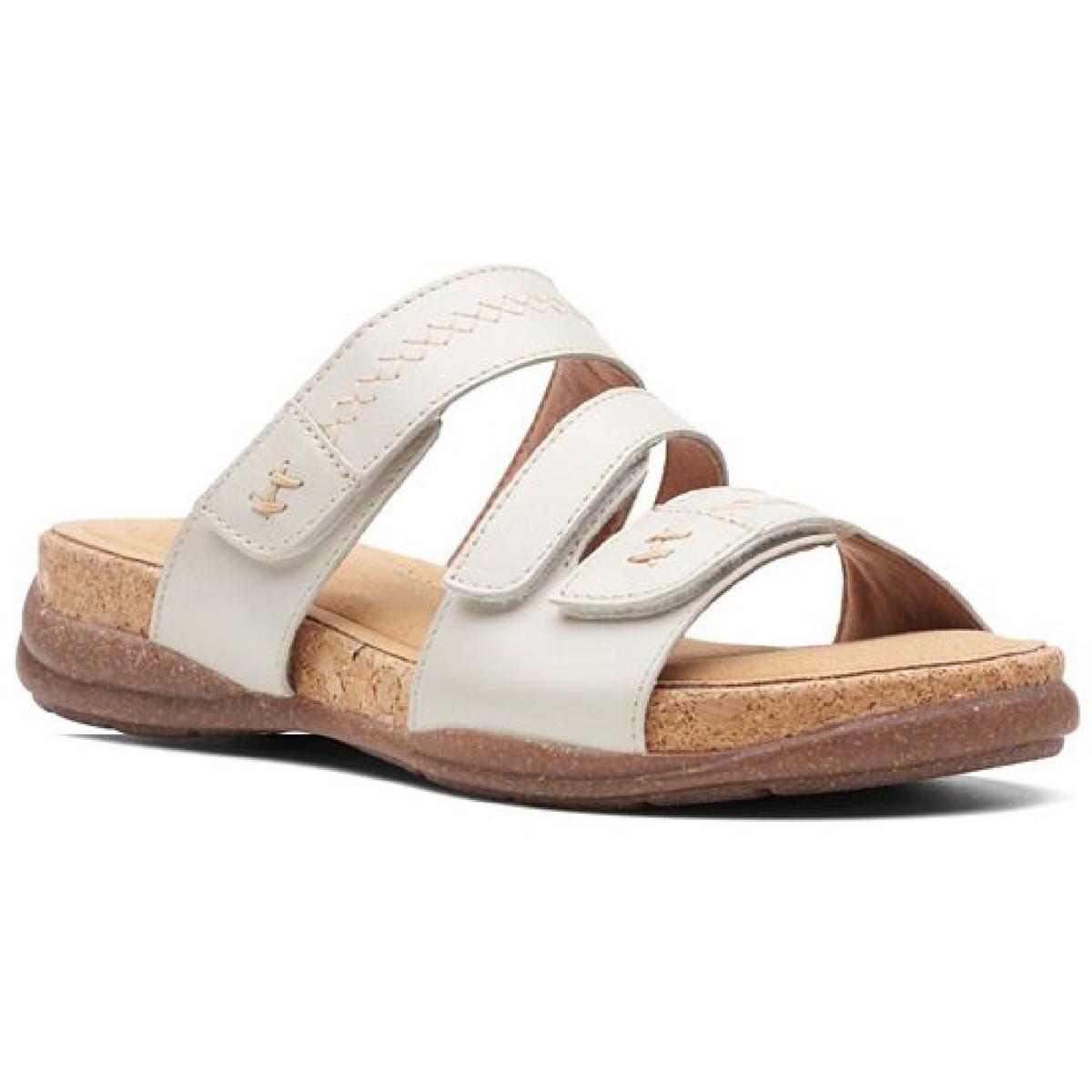 Roseville Bay Womens Leather Adjustable Slide Sandals