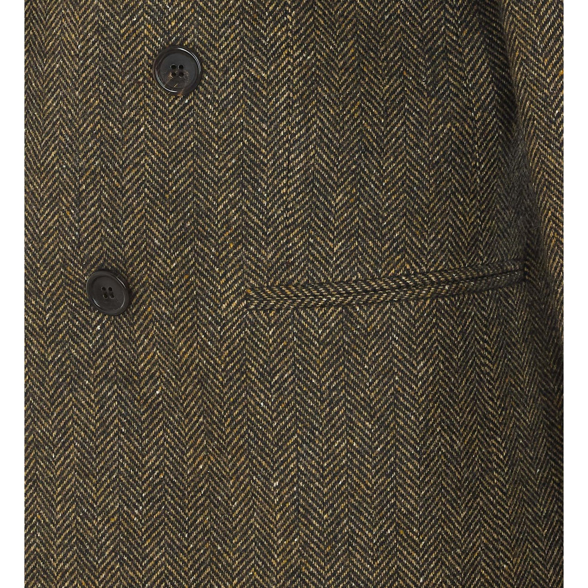Saint Laurent Women Herringbone Fabric Double Breasted Wool Jacket