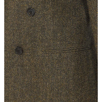 Saint Laurent Women Herringbone Fabric Double Breasted Wool Jacket