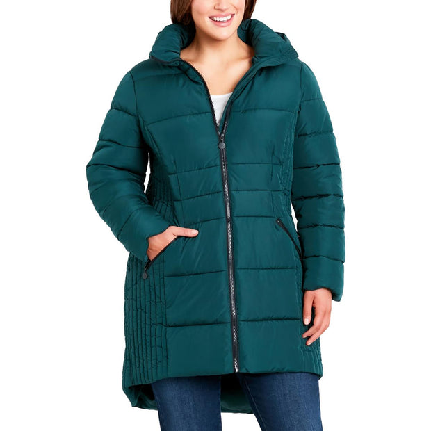 Plus Womens Quilted Hooded Puffer Jacket