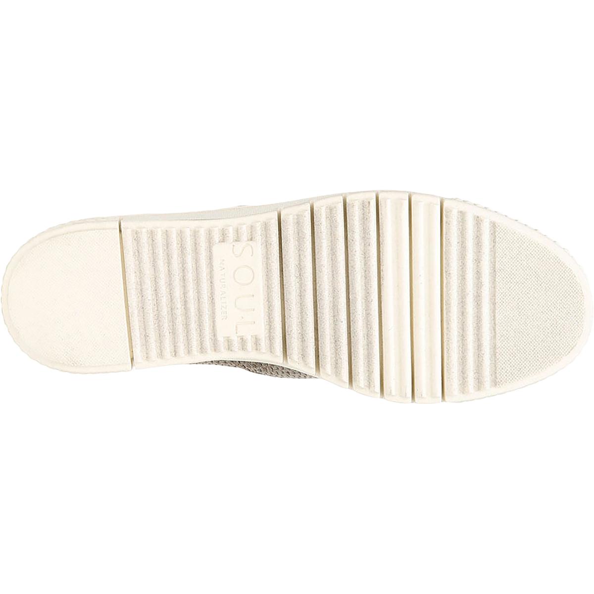 Tia Womens Perforated Faux Leather Slip-On Sneakers
