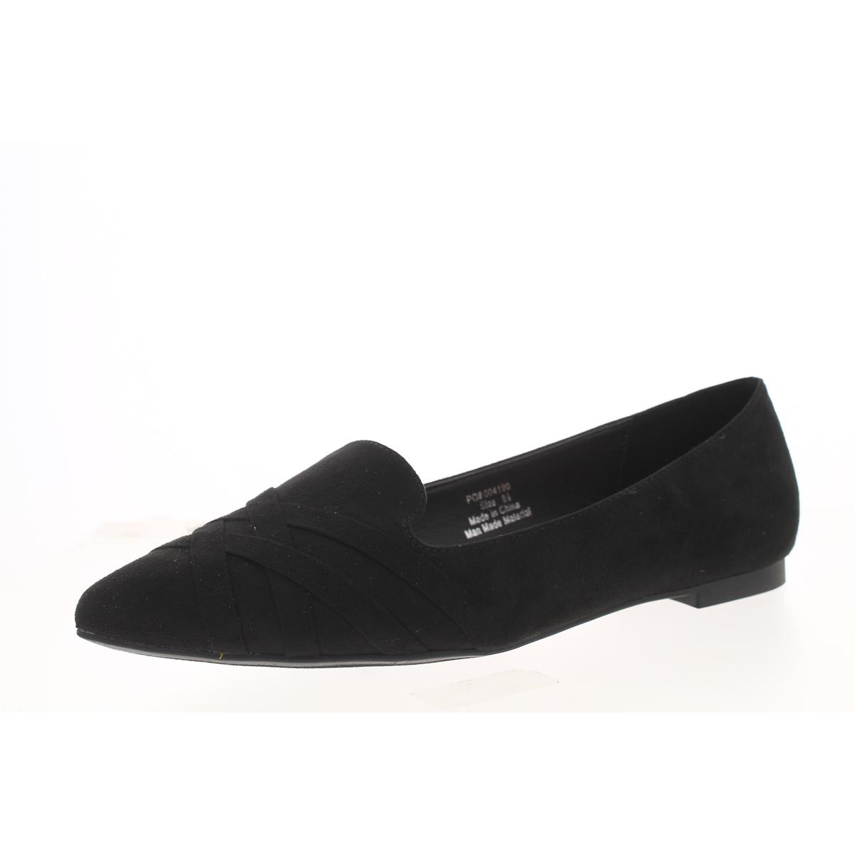 Womens Faux Suede Slip On Ballet Flats