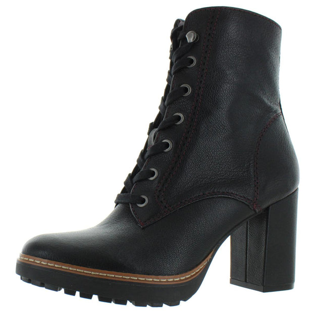 Callie Womens Leather Lug Sole Ankle Boots