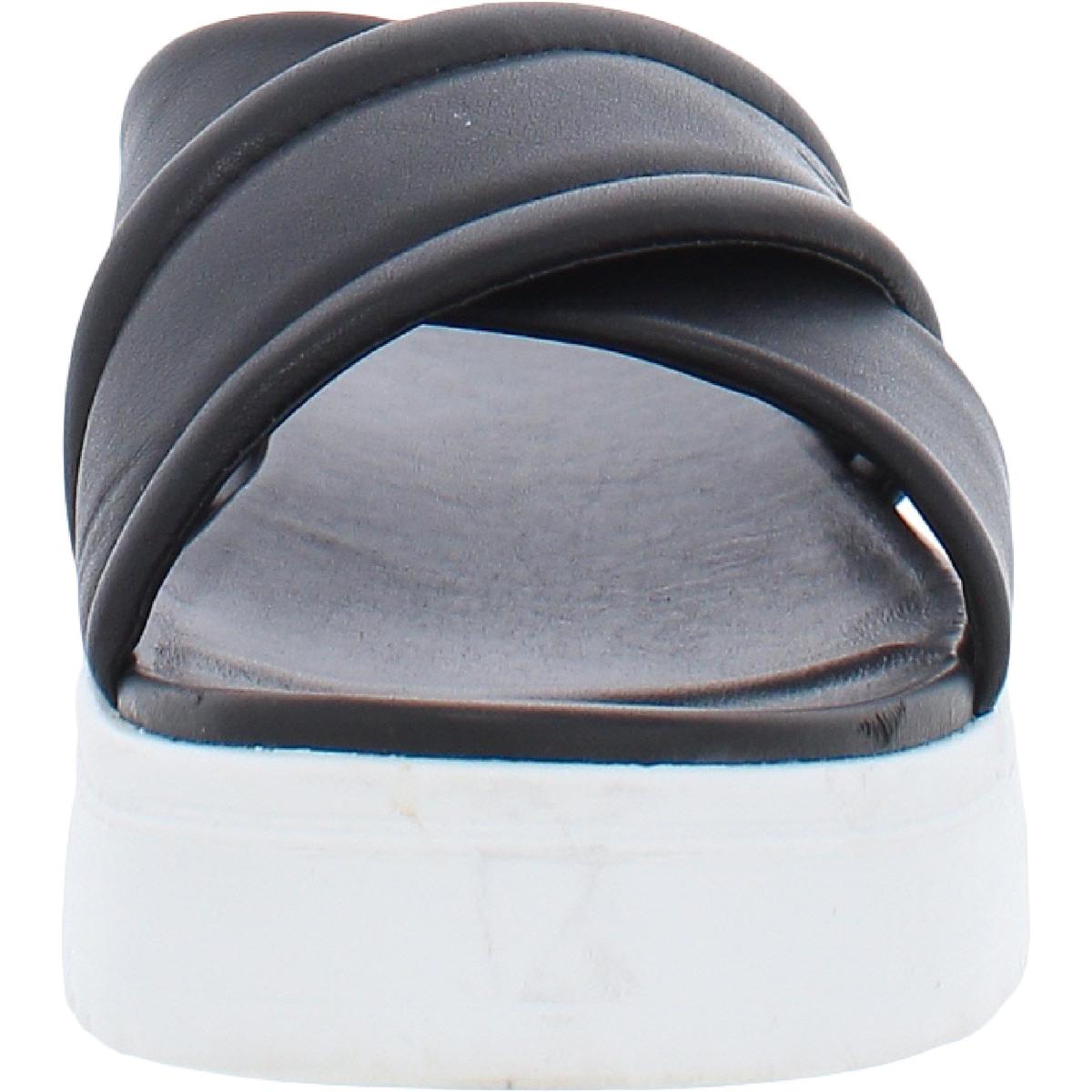 Zayne Crossband Womens Leather Open Toe Platform Sandals