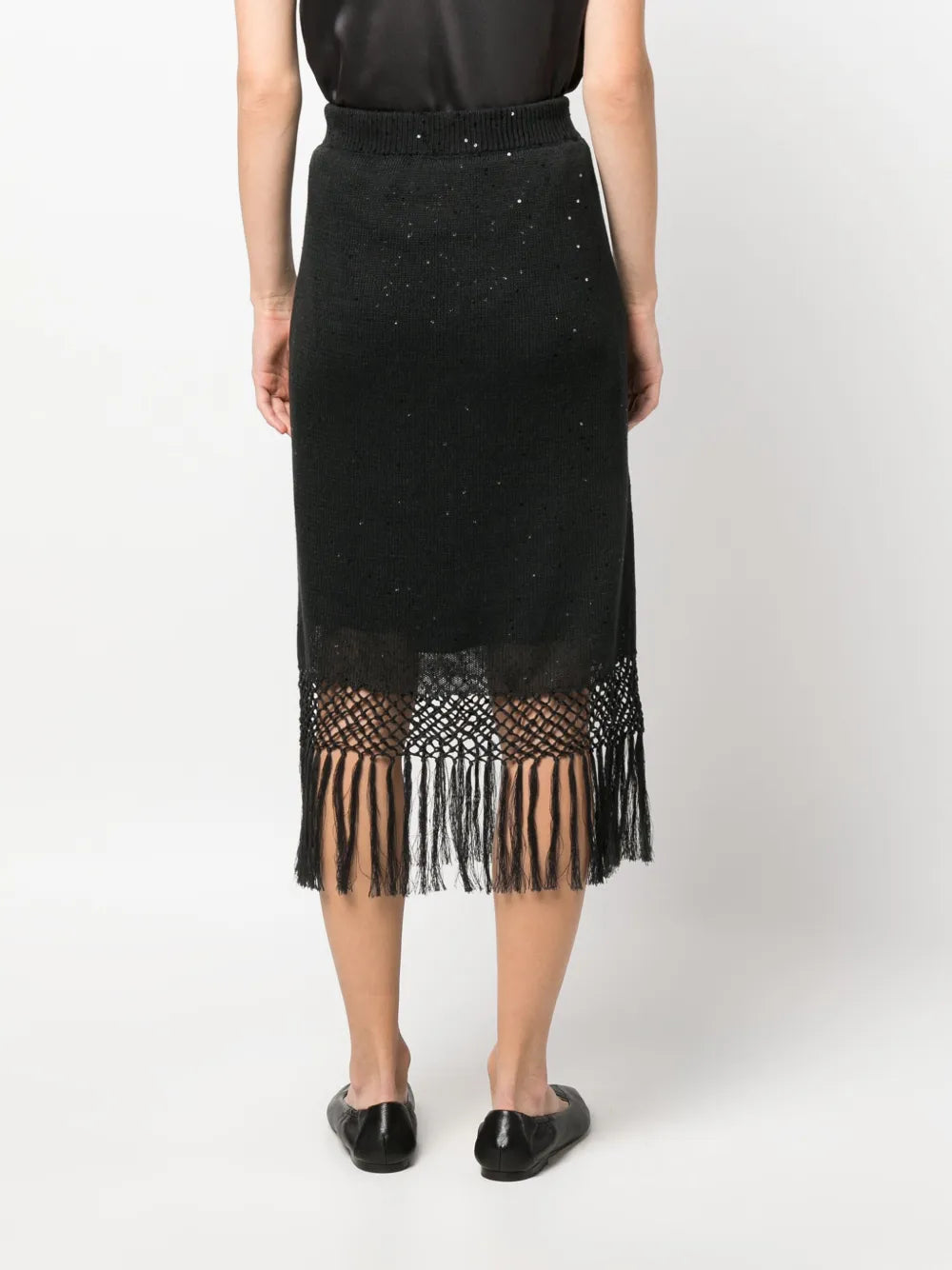 Brunello Cucinelli Brunello Cucinelli Fringed Edge Midi Skirt
