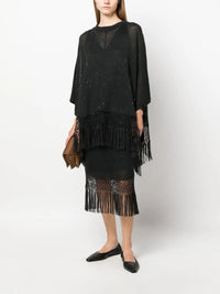 Brunello Cucinelli Brunello Cucinelli Fringed Edge Midi Skirt