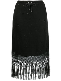 Brunello Cucinelli Brunello Cucinelli Fringed Edge Midi Skirt
