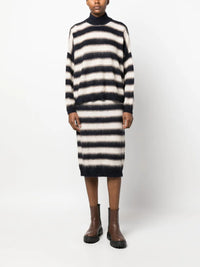 Brunello Cucinelli Brunello Cucinelli Striped Knitted Midi Skirt