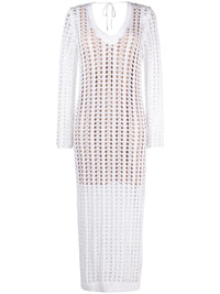 Brunello Cucinelli Brunello Cucinelli V-Neck Open-Knit Long Dress