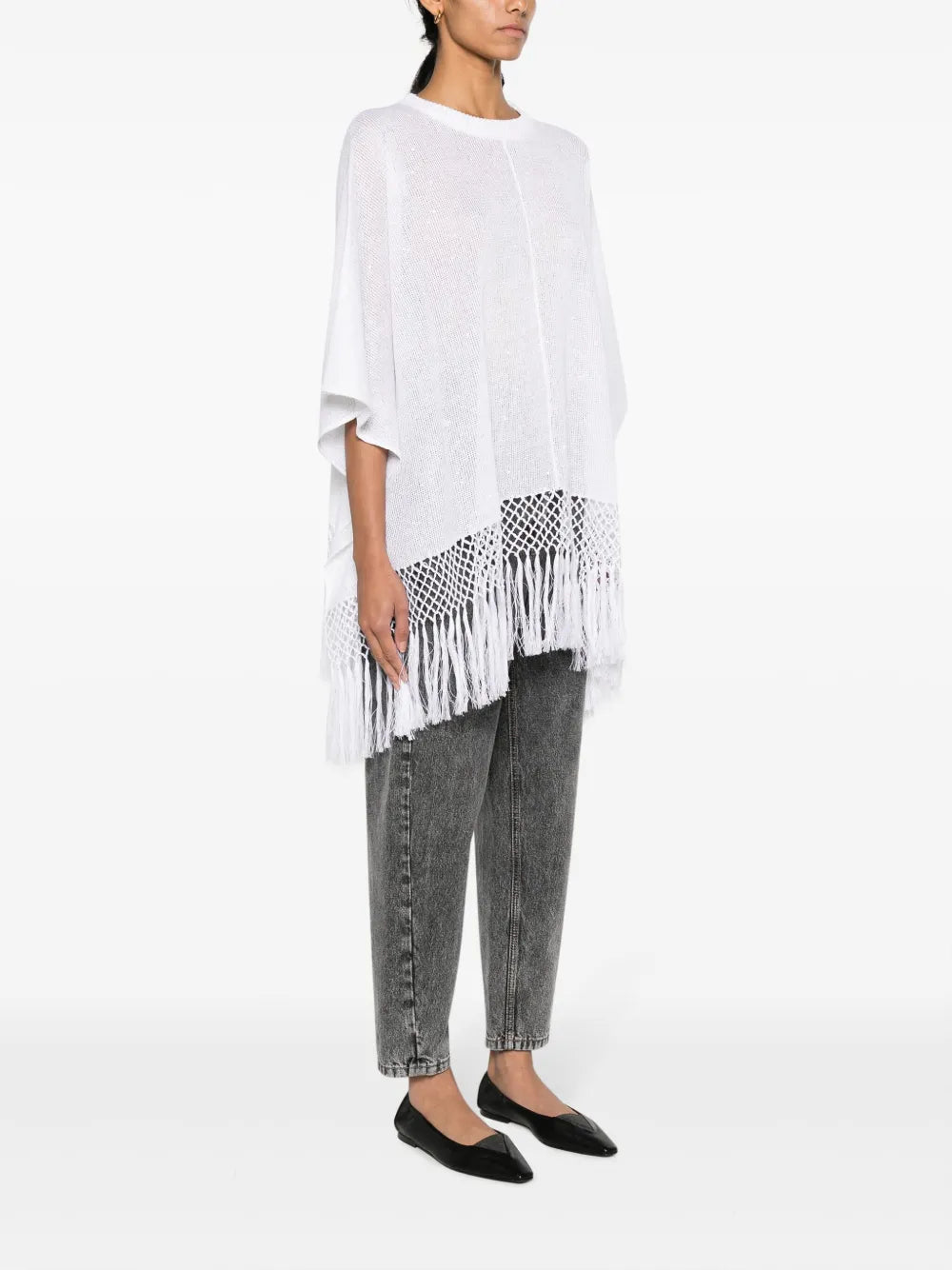 Brunello Cucinelli Brunello Cucinelli Asymmetric Fringed Jumper